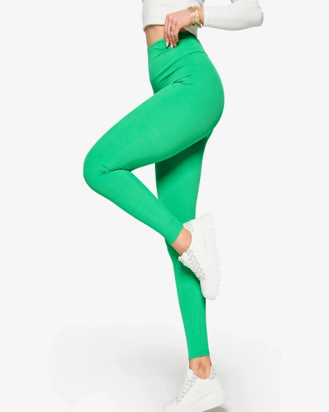 Zöld női bordázott leggings- Ruházat
