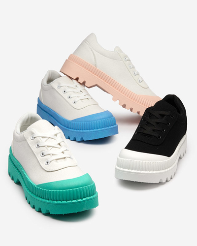 OUTLET Fehér női tornacipő rózsaszín Comp talppal - Lábbeli