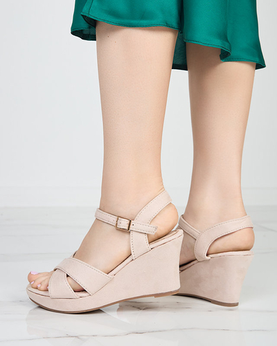 OUTLET Bézs színű női ékszandál Deklis - Lábbeli