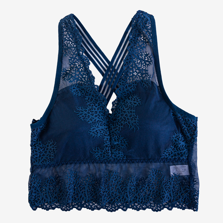 Sötétkék csipke bralette melltartó - Fehérnemű