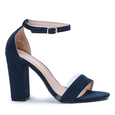 Granatowe sandały na słupku Osane - Obuwie