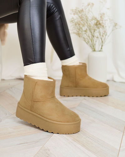 Royalfashion Világosbarna a'la platform női hócsizma Setolla