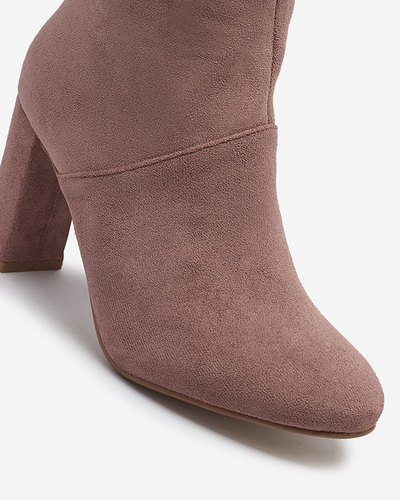 Rózsaszín női öko-szarvasbőr tűsarkú csizma Asdorra- Lábbeli