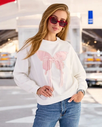 Royalfashion női pamut vékony nyomtatott pulóver