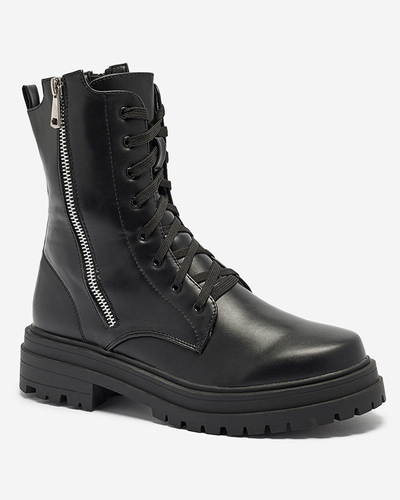 Fekete női bagger csizma lapos sarokkal Fetisa - Lábbeli