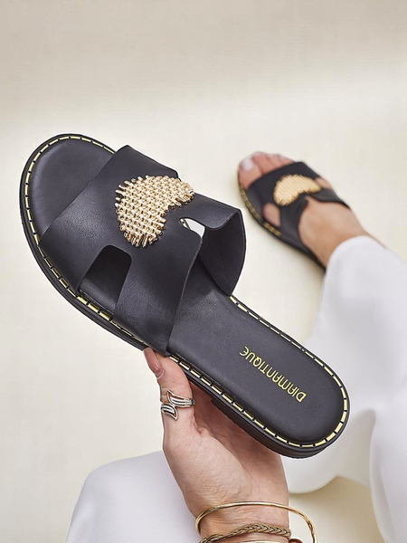 Royalfashion Női papucs szívvel Arany szív