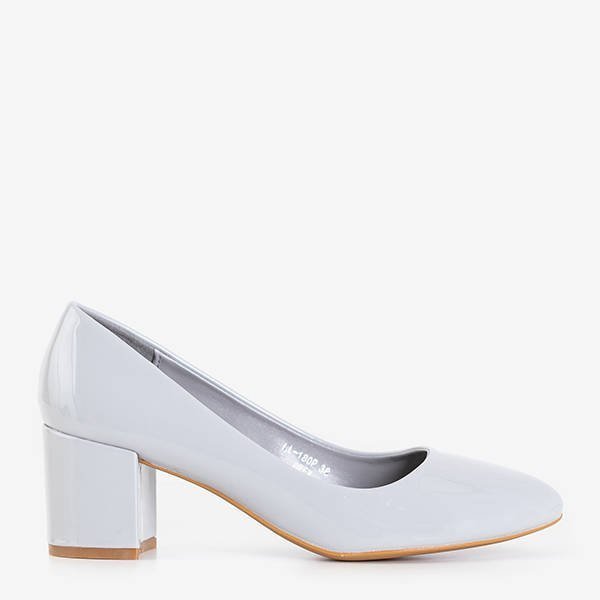 OUTLET Szürke női lakkozott szivattyúk a Sofronia oszlopon - Lábbeli