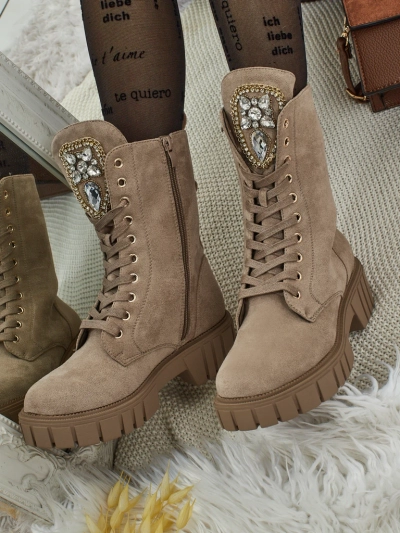 Royalfashion Női magas worker típusú bokacsizma Suboo