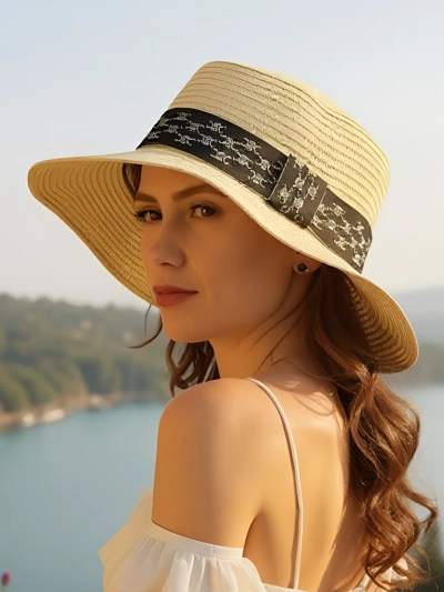 Royalfashion Női Szalmakalap Selymes Árnyékoló
