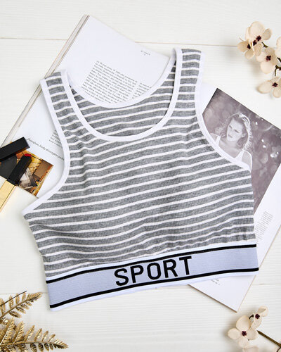 Royalfashion női csíkos sportmelltartó