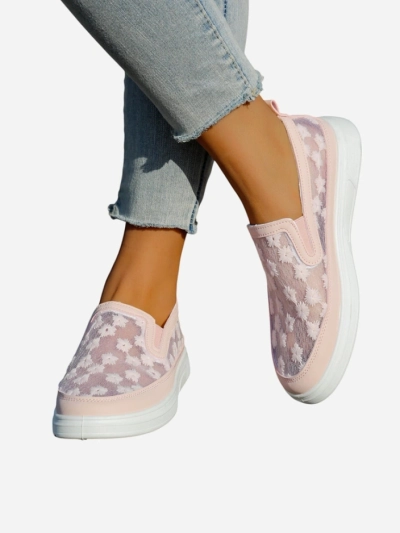 Royalfashion Női hálós loaferek virágokkal Emzos