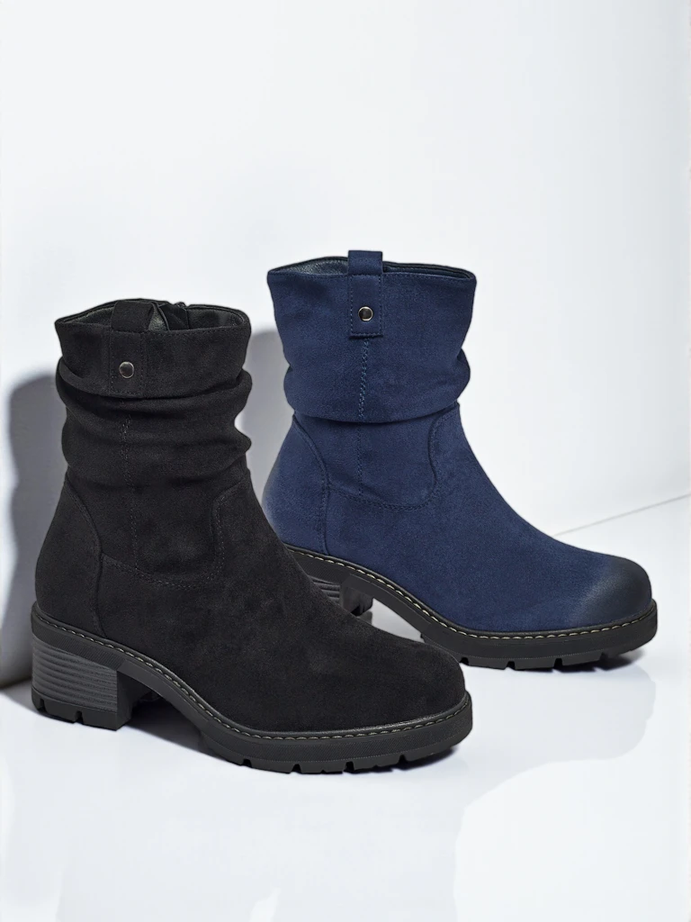 Magas szárú női öko velúr bokacsizma Carmine