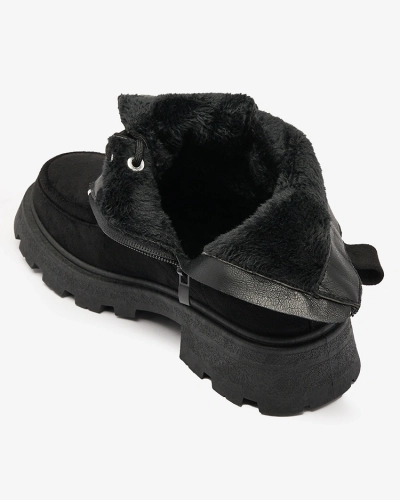 Royalfashion Fekete női Oroccar fűzős csizma