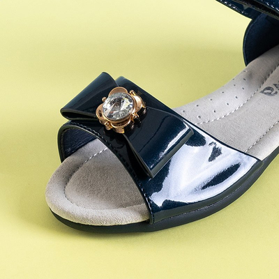 OUTLET Gyermek sötétkék szandál Albina masnival - Lábbeli