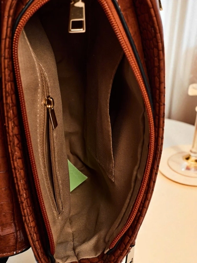 Ariadne Camel Croco táska leopárdmintás fedéllel – Stílusos postáska