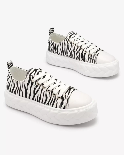 Royalfashion Fekete-fehér női platform tornacipő Atredika