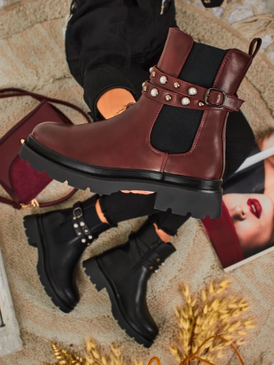 Magas szárú női öko bőr bokacsizma Pearl Mist