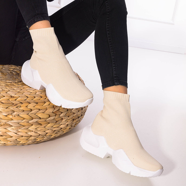 Bézs Női Gohi High Trainers - Lábbeli