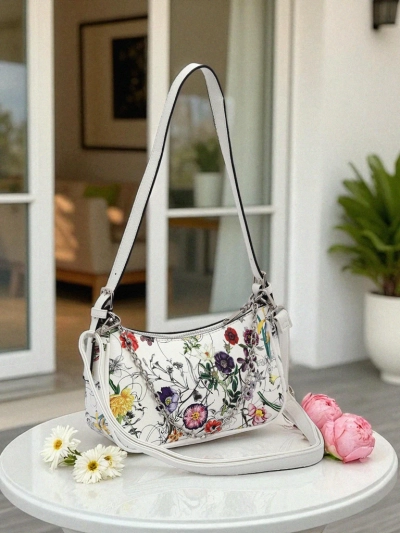 Royalfashion Kis női kézitáska ökobőrből, virágos mintával Lily Bloom