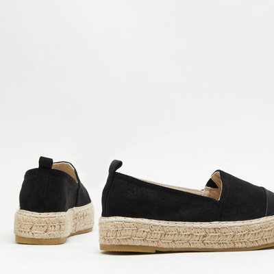 OUTLET Fekete espadrillák dekoratív orrral Steve - Lábbeli