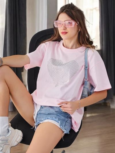 Royalfashion Női Póló LOVE Kristályokkal