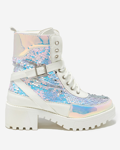 Fehér női csizma flitterekkel az Impresa -tól - Cipő