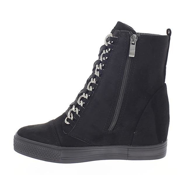 Czarne sneakersy na krytym koturnie Savanetha - Obuwie