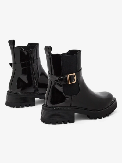 Calivi lakkozott női eco bőr bokacsizma