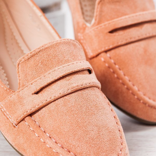 Różowe mokasyny z okrągłym noskiem Francisa - Obuwie