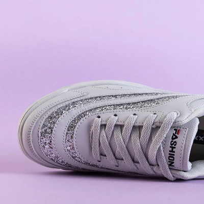 OUTLET Világosszürke női sportcipő csillogással Undine - Lábbeli