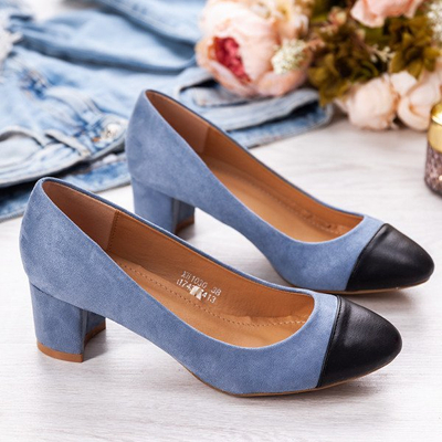 OUTLET Kék szivattyú fekete lábujjal Rudolfina - Lábbeli