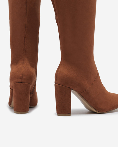 Camel női öko-szarvasbőr tűsarkú csizma Asdorra- Lábbeli