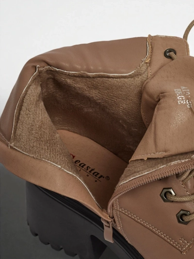 Tavlissa női öko velúr bokacsizma vastag sarokkal és platformmal