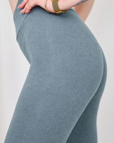 Royalfashion kék női bordázott leggings