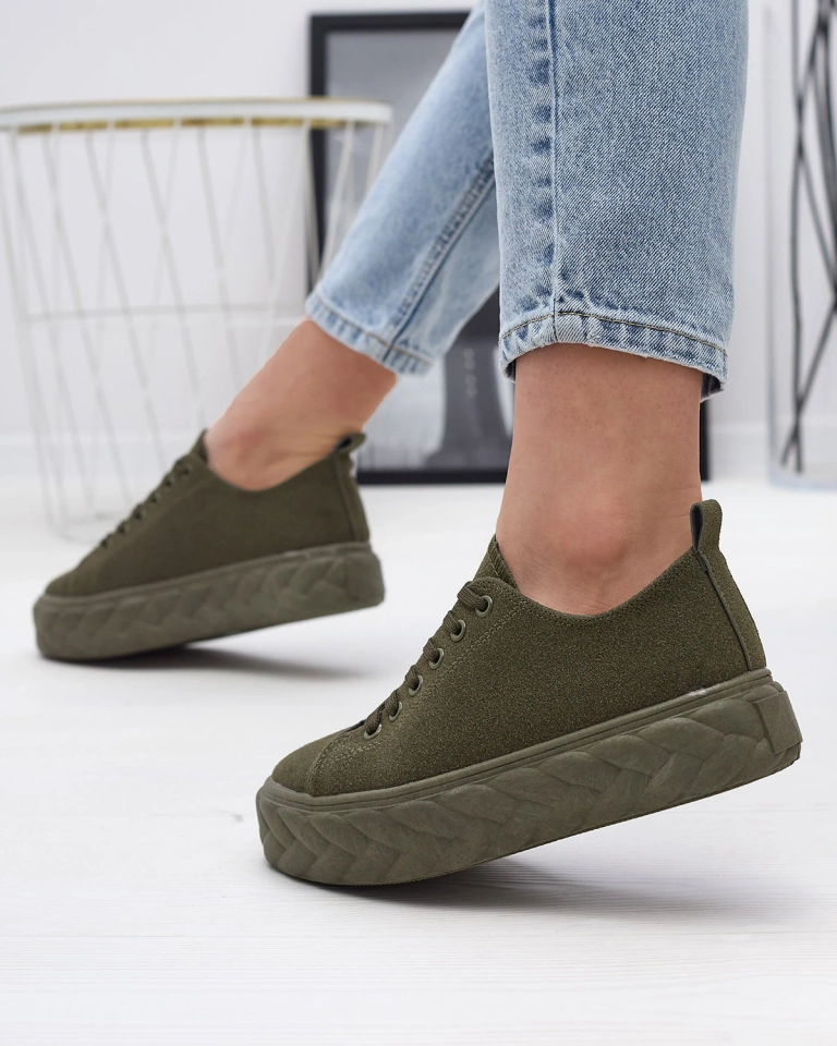 Sötétzöld női platform tornacipő Sedix - Lábbeli