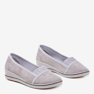 Szare tenisówki slip - on na niskiej koturnie Mavillca - Obuwie