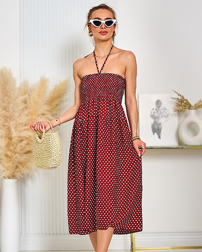 Royalfashion Női térdig érő pöttyös ruha