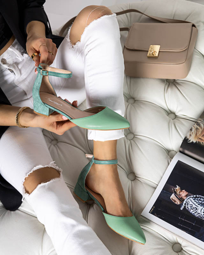 Zöld női szandál az alsó oszlopon Areda - Lábbeli