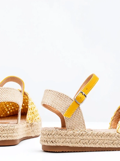 Sárga női espadrilles áttört Triumf - lábbeli