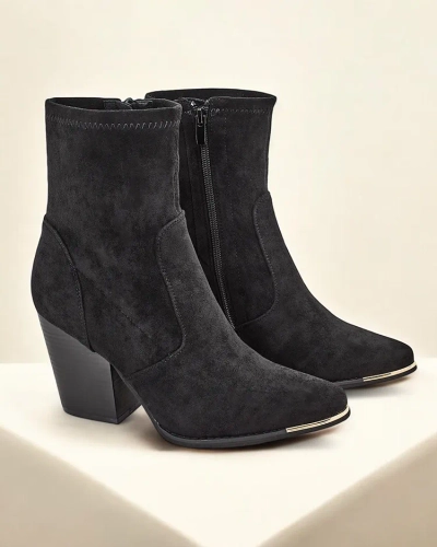 Royalfashion Eko-suede női csizma tűsarkúval Gris