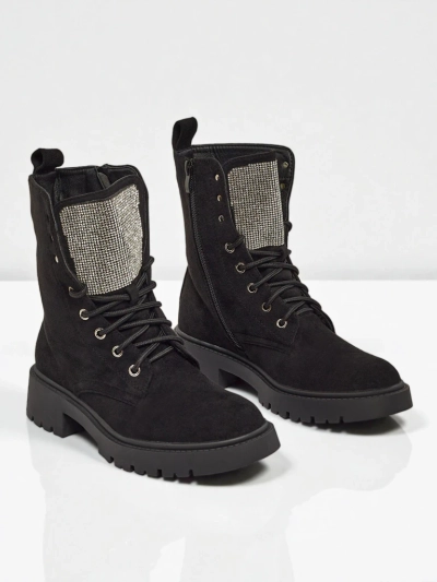 Ferlyne öko velúr fűzős női bokacsizma