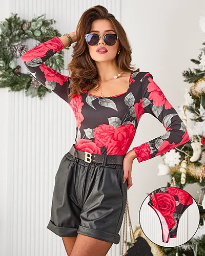 Royalfashion Női test rugalmas anyagból, mintás