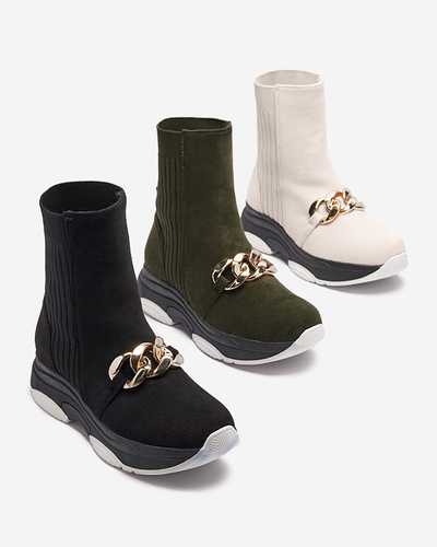 Női zöld szigetelt öko-szarvasbőr csizma Cuzitta- Lábbeli