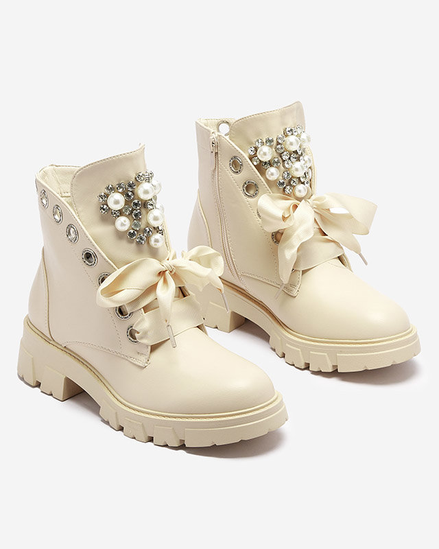 Bézs színű női bagger cirkó és gyöngy Reia -