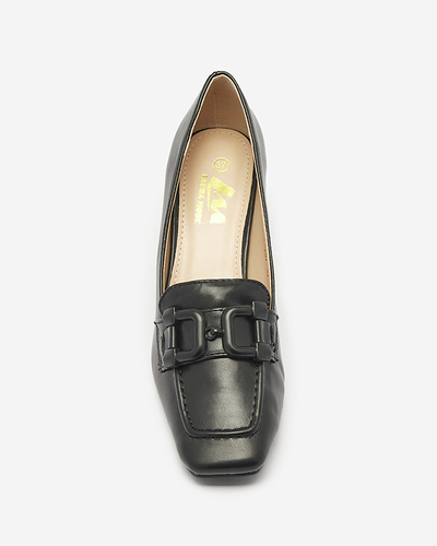 Női mokaszin stílusú cipő fekete színben Mokwell-Footwear