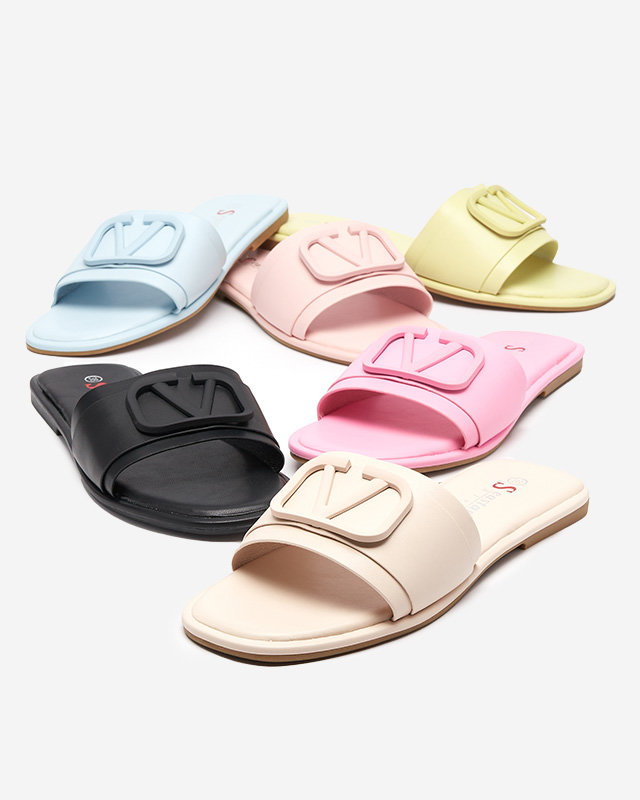 OUTLET Bézs színű női papucs eco bőrrel Cartec- Footwear