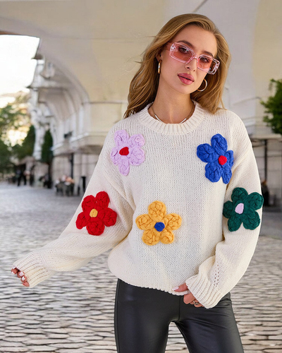 Royalfashion női virágos pulóver