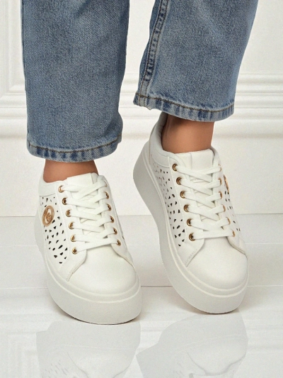 Aurelia Bianca – Fehér Platform Sneakers Royalfashion Ecru