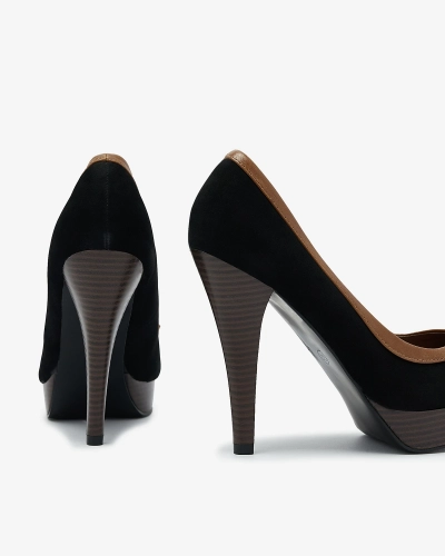 Fekete női magas tűsarkú cipő Zistin- Footwear