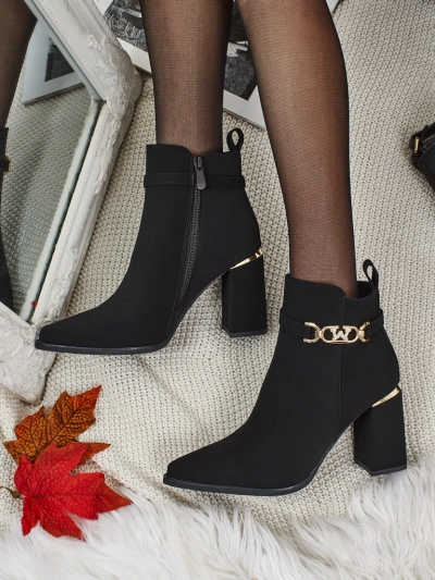 Ostirena női öko velúr vastag sarkú bokacsizma